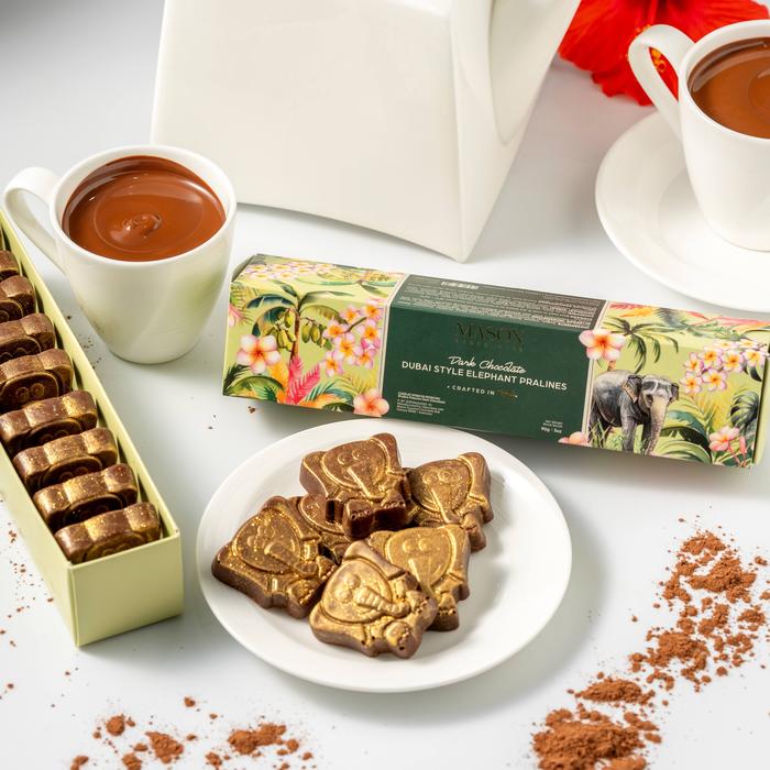 Dark Chocolate Pistachio Elephant Pralines in Box 2